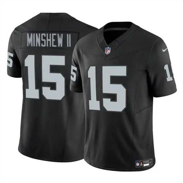 Youth Las Vegas Raiders #15 Gardner Minshew II Black 2024 F.U.S.E. Vapor Untouchable Stitched Jersey Dzhi